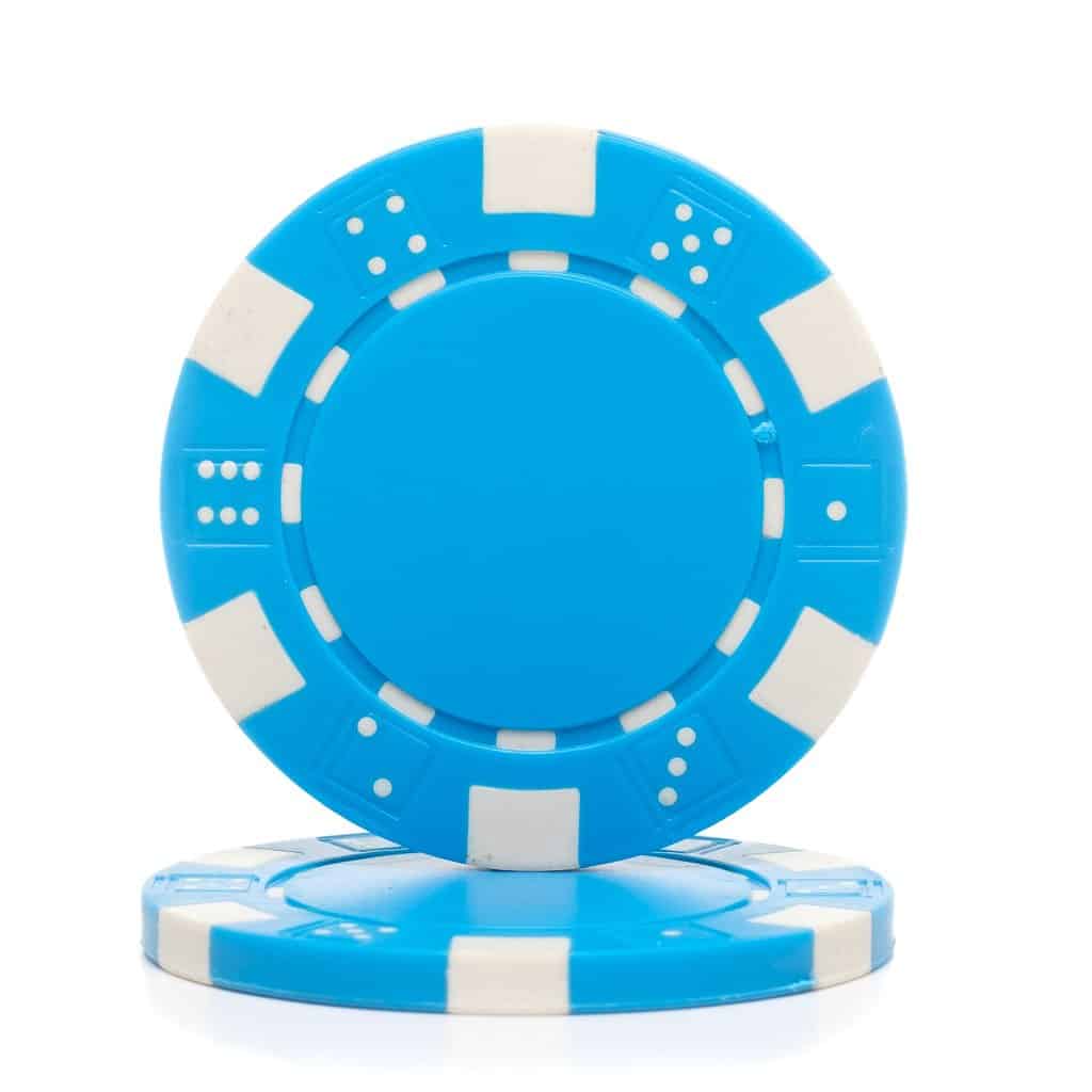 Part  – Clay Composite Striped 11.5 Poker Chip – Sky Blue | Rental