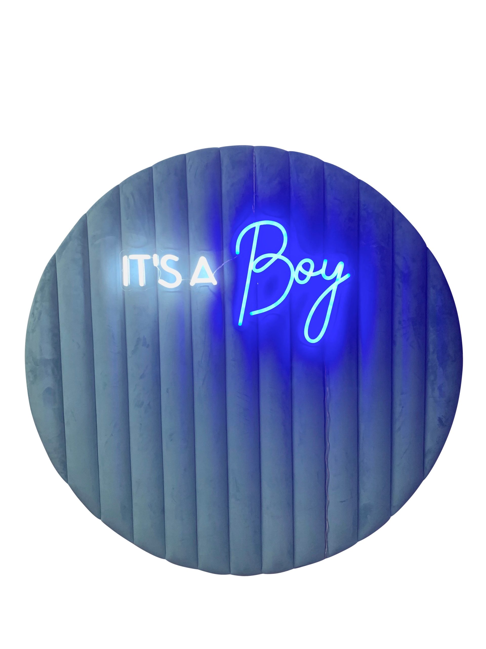 It’s A Boy Blue Velvet Circle Backdrop Package | Rental