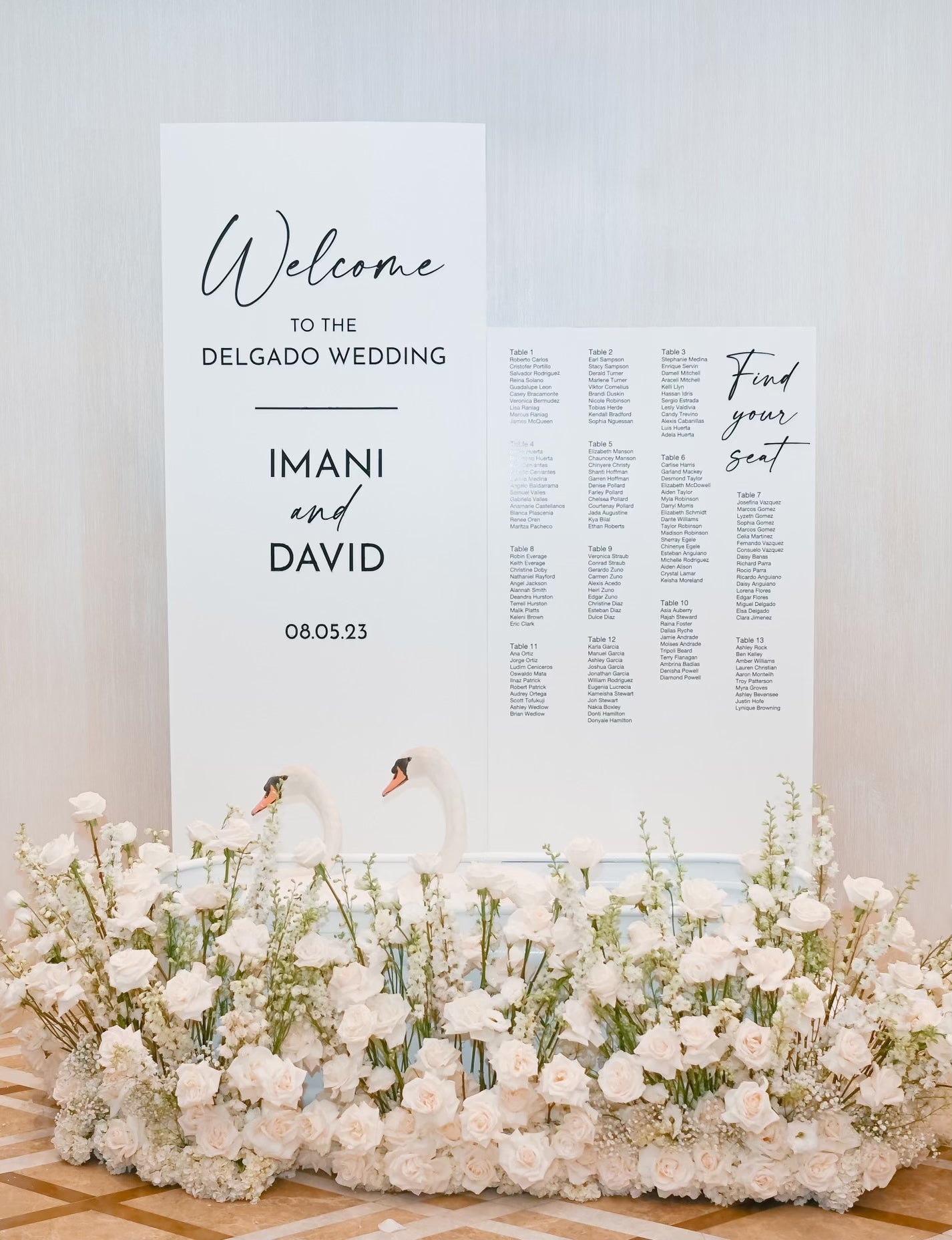 Welcome Sign & Seating Chart Display (Wording Not Included) | Rental