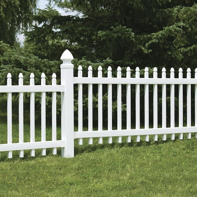 7.63′ x 2.83′ White Gothic Picket Vinyl Fence Panel | Rental