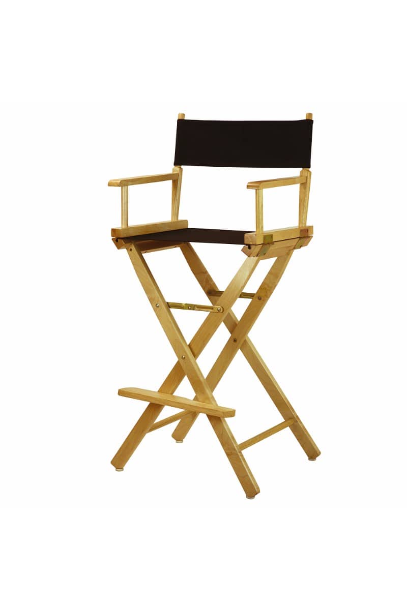 Directors Chair – Natural Wheat Wood Bar Height Directors Chair (Frame Only) – 30″ | Used – Purchase | Rental