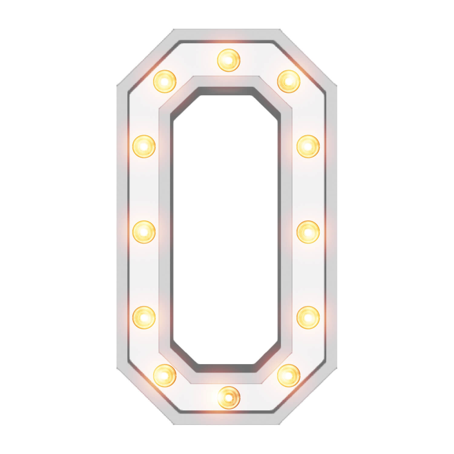 4′ White Marquee Number – White – #0 | Used – Purchase | Rental