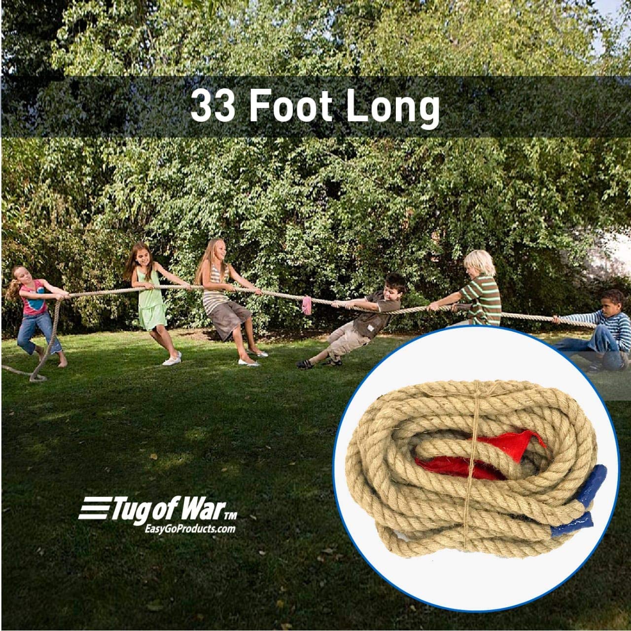 33′ Tug Of War Rope With Flag Lawn Game | Rental