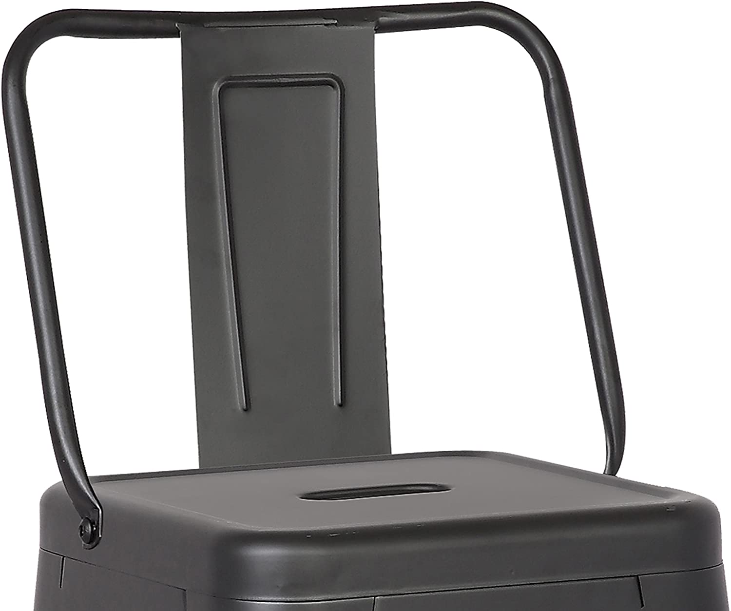 Industrial Metal Bucket Back Barstool, 30″ Seat Height Counter Stool – Matte Black Finish | Used – Purchase | Rental
