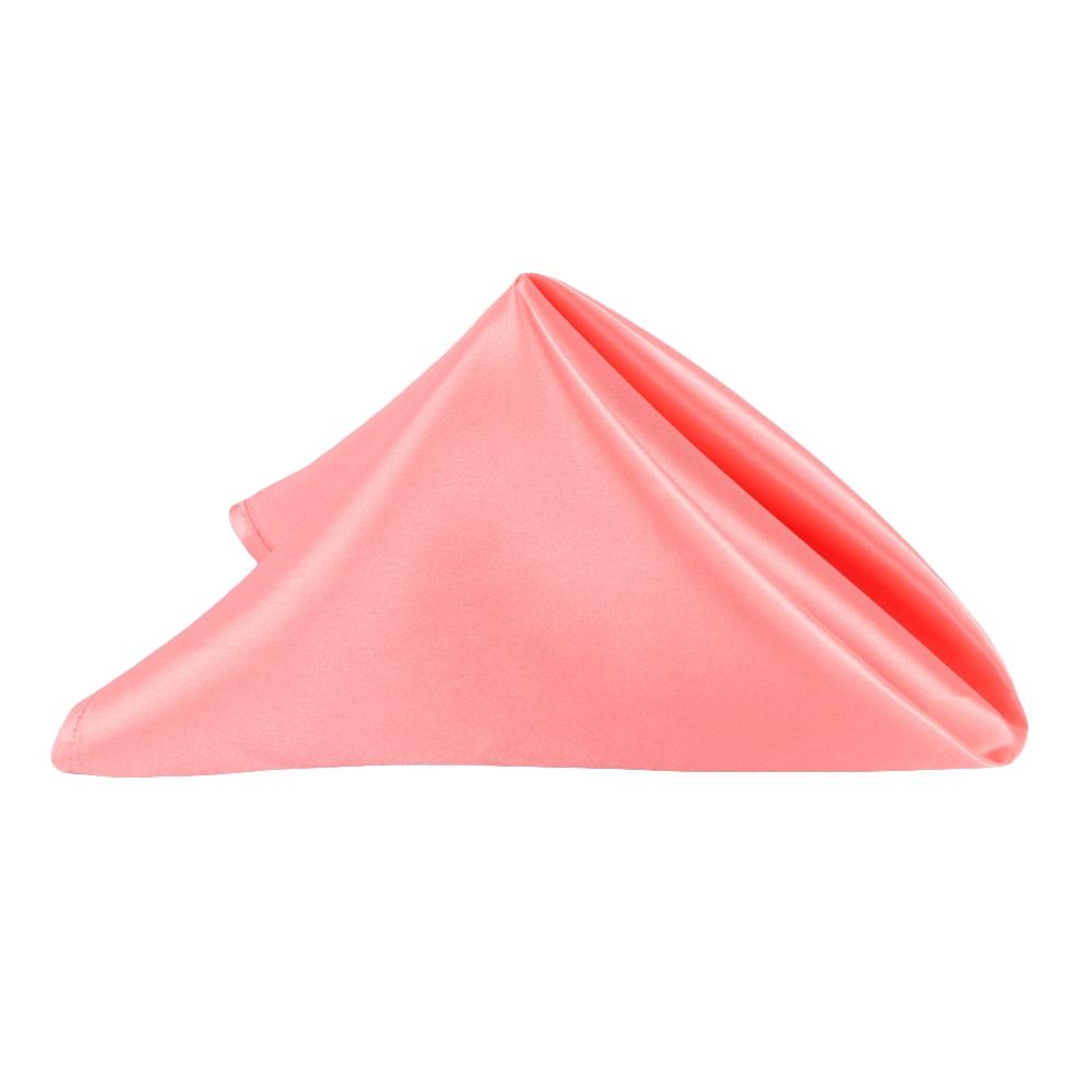 Satin Napkin 20″x20″ – Coral | Used – Purchase | Rental Satin Napkin 20″x20″ – Coral | Used – Purchase | Rental