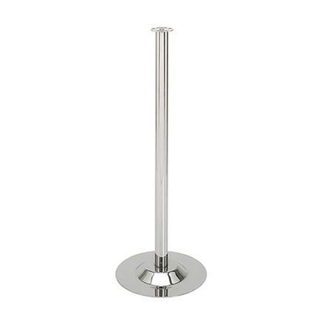 38″ Chrome Finish Metal Stanchion Post & Base Only | Rental