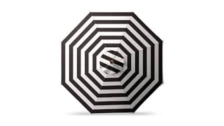 Part | 9′ Market Umbrella Top Only | Black & White Stripe | Rental