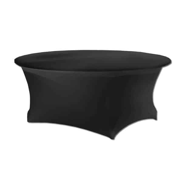210 GSM Better Quality/Best Value Quality 60″ Round Spandex Table Cover – Black | Rental 210 GSM Better Quality/Best Value Quality 60″ Round Spandex Table Cover – Black | Rental