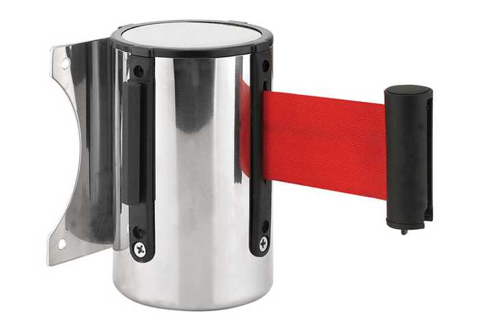 Part – Polished Chrome Finish Retractable Red Belt Top Only Rental | Rental