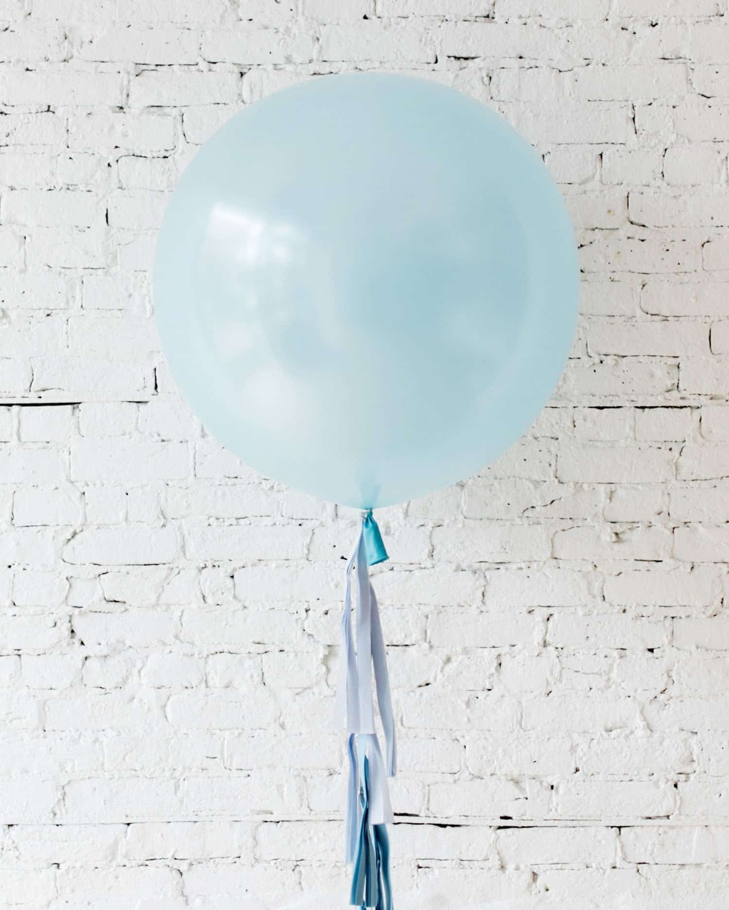 Pearl Light Blue Giant Balloon and Ombre Blue Tassel | Rental Pearl Light Blue Giant Balloon and Ombre Blue Tassel | Rental