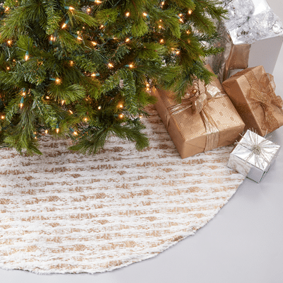 2323 Foil Print Faux Fur Tree Skirt | Rental