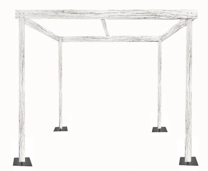 Cabana – 8′ x 8’w x 8’h White Rustic Wood Cabana | Rental Cabana – 8′ x 8’w x 8’h White Rustic Wood Cabana | Rental