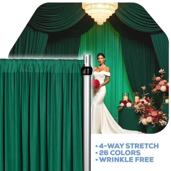 Emerald Green 4-Way Stretch Spandex Drape Panel – Choose your Size | Rental Emerald Green 4-Way Stretch Spandex Drape Panel – Choose your Size | Rental