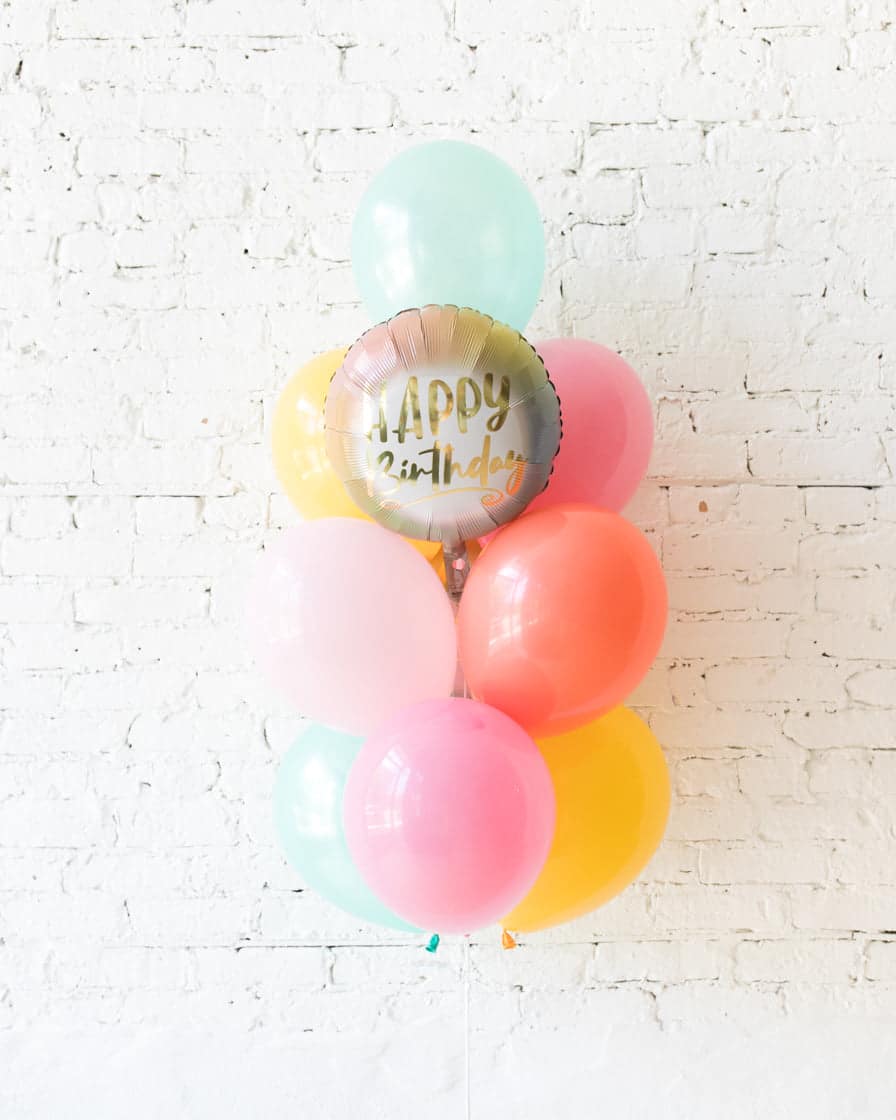 Colorful Bloom – Happy Birthday Foil and 11in Balloons – bouquet of 10 | Purchase Colorful Bloom – Happy Birthday Foil and 11in Balloons – bouquet of 10 | Purchase