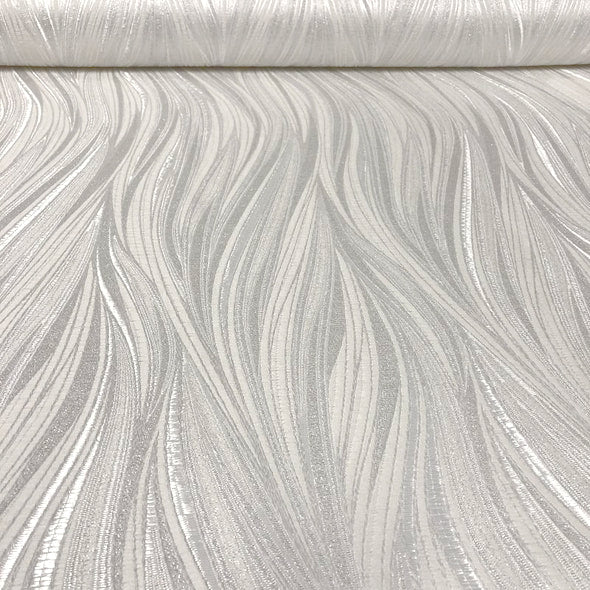 Allure Jacquard Wholesale Fabric in White | Rental