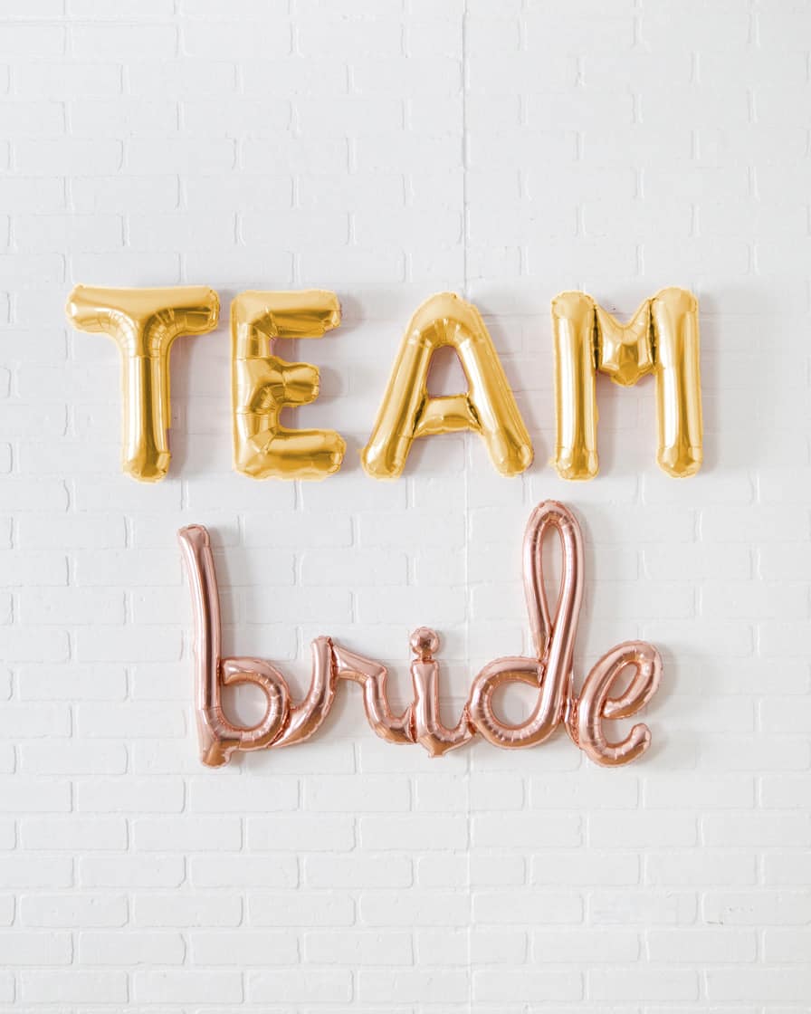 Gold TEAM BRIDE Foil Balloon Set | Rental Gold TEAM BRIDE Foil Balloon Set | Rental