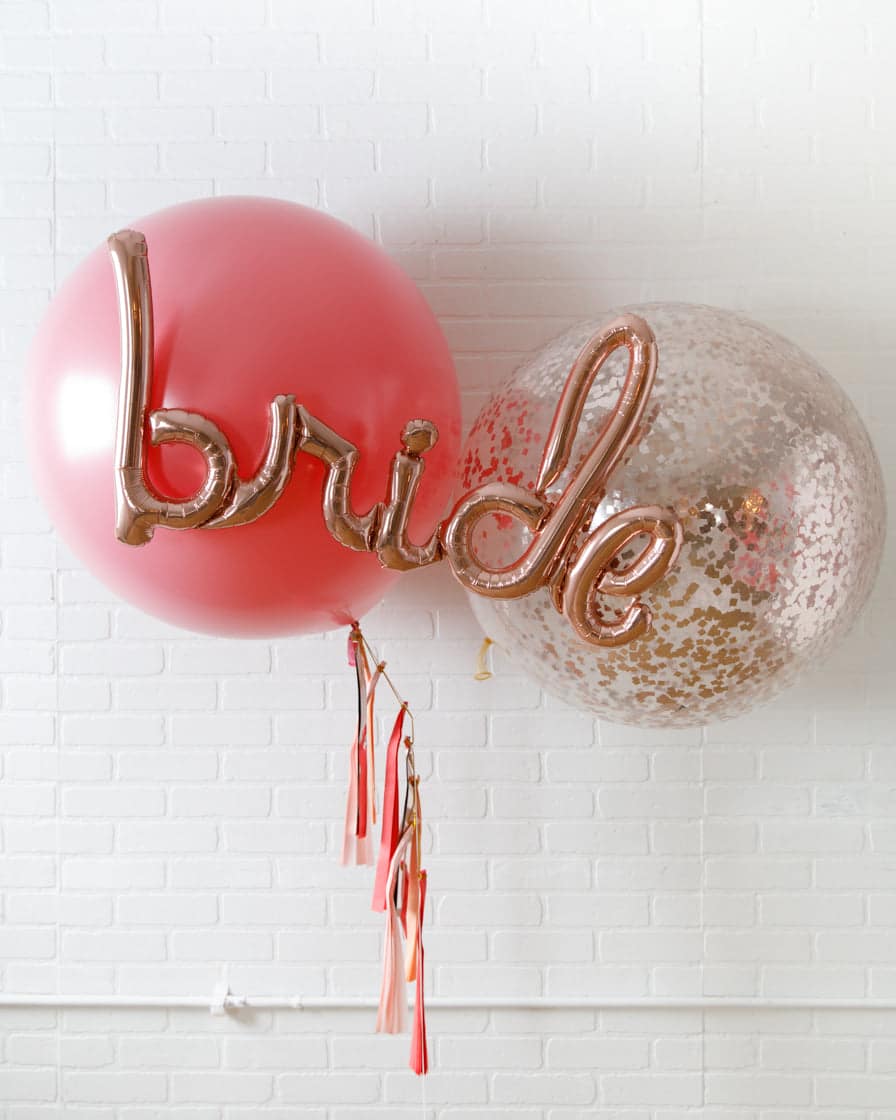 Rosé Bubbles – Giant Bouquet with Bride Script & Tassel | Rental Rosé Bubbles – Giant Bouquet with Bride Script & Tassel | Rental