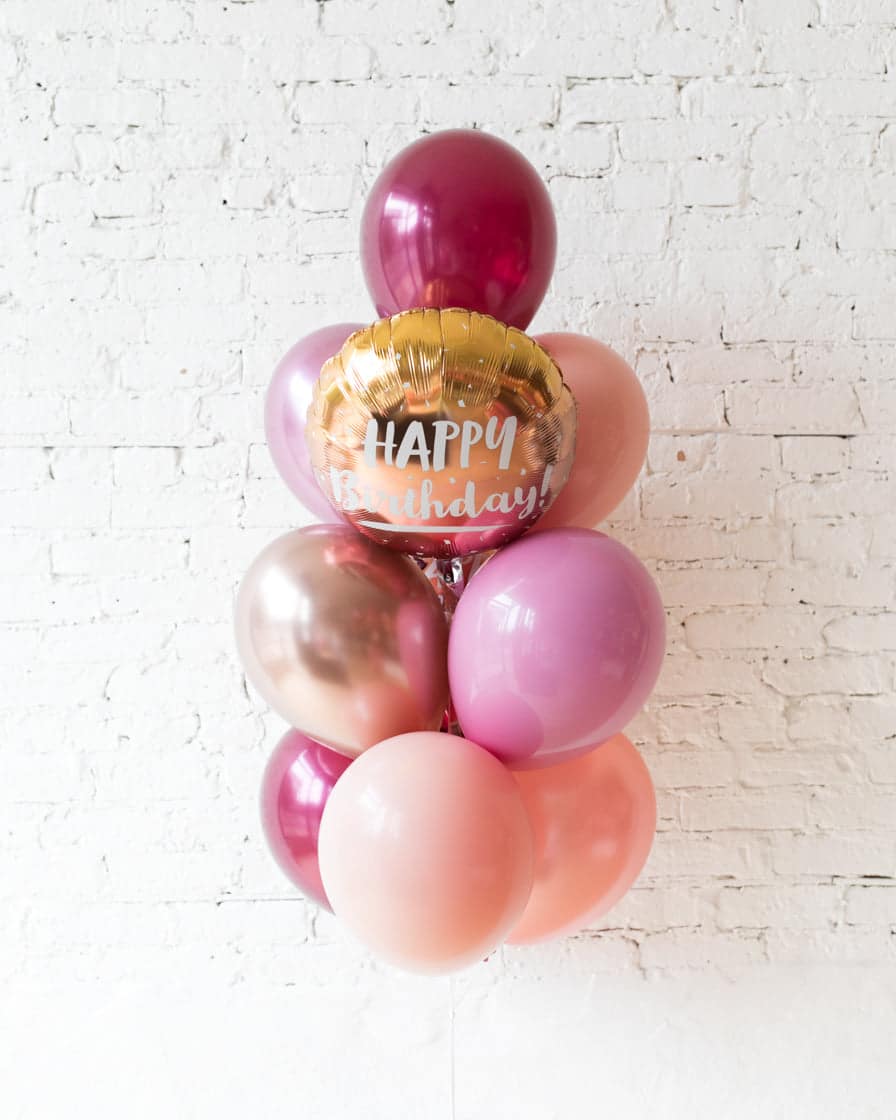 Berry Blush – Happy Birthday Foil and 11in Balloons – bouquet of 10 | Purchase Berry Blush – Happy Birthday Foil and 11in Balloons – bouquet of 10 | Purchase