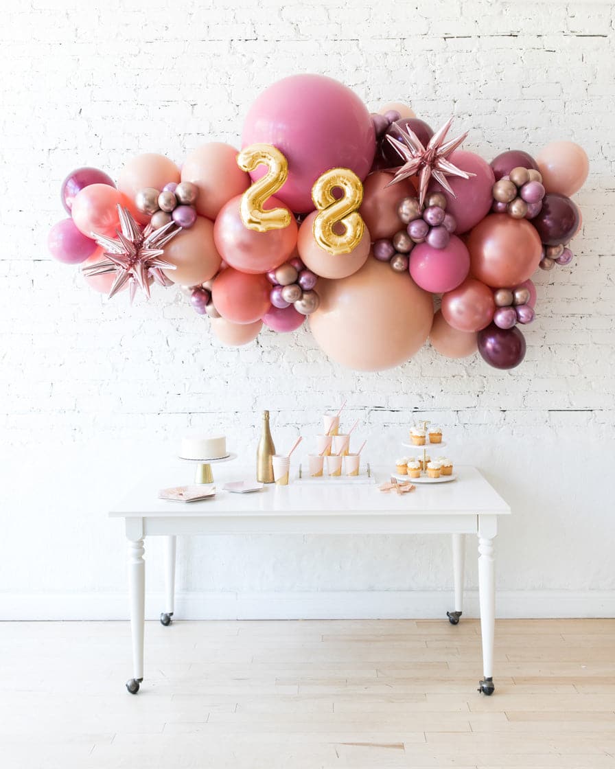 Berry Blush – Number Backdrop Balloon Garland Install Piece | Rental Berry Blush – Number Backdrop Balloon Garland Install Piece | Rental