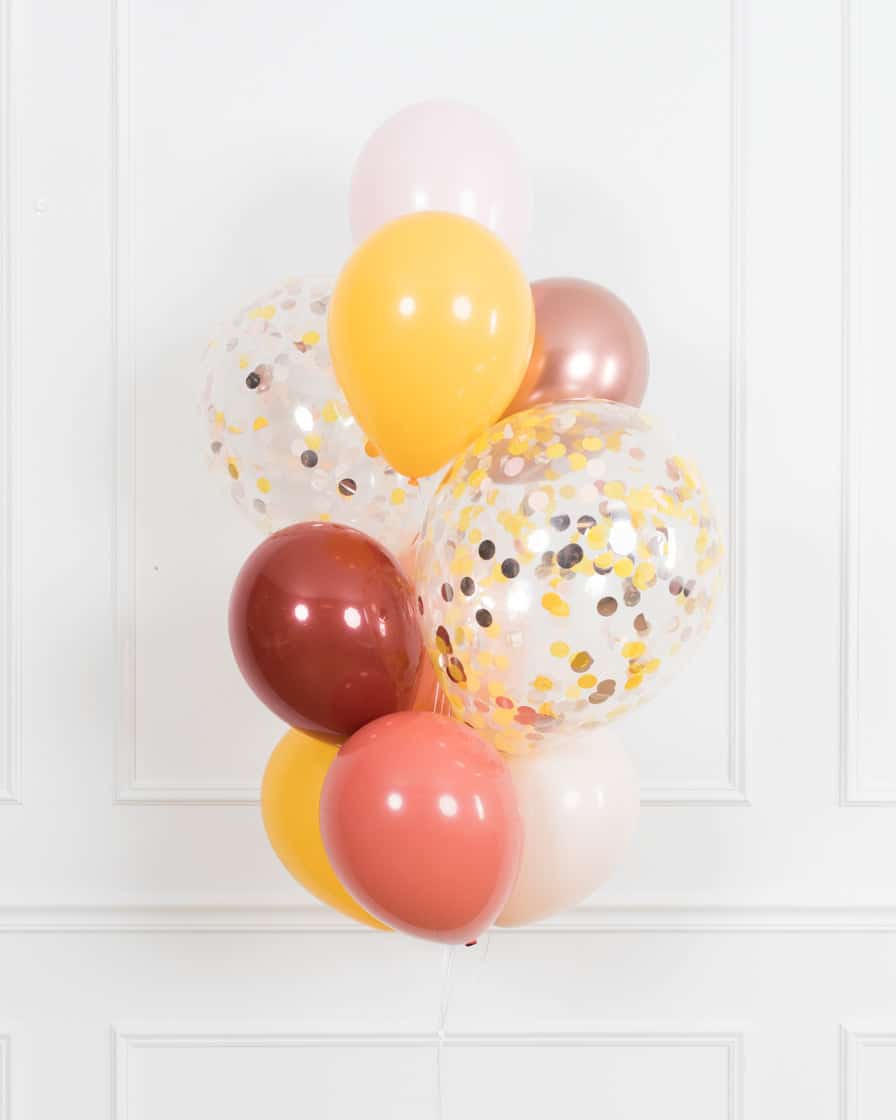 Boho Rainbow Party – Confetti and 11in Balloons – bouquet of 10 | Purchase Boho Rainbow Party – Confetti and 11in Balloons – bouquet of 10 | Purchase