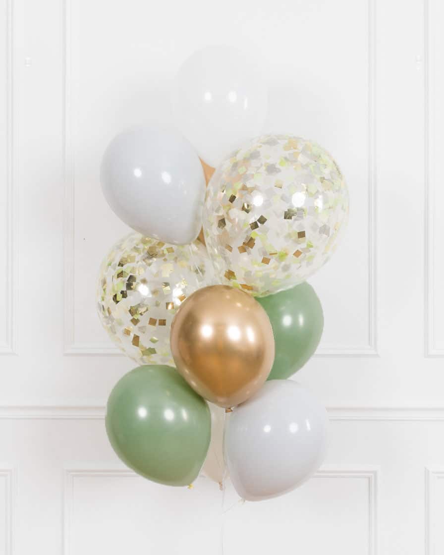Blushing – Confetti and 11in Balloons – bouquet of 10 | Purchase Blushing – Confetti and 11in Balloons – bouquet of 10 | Purchase