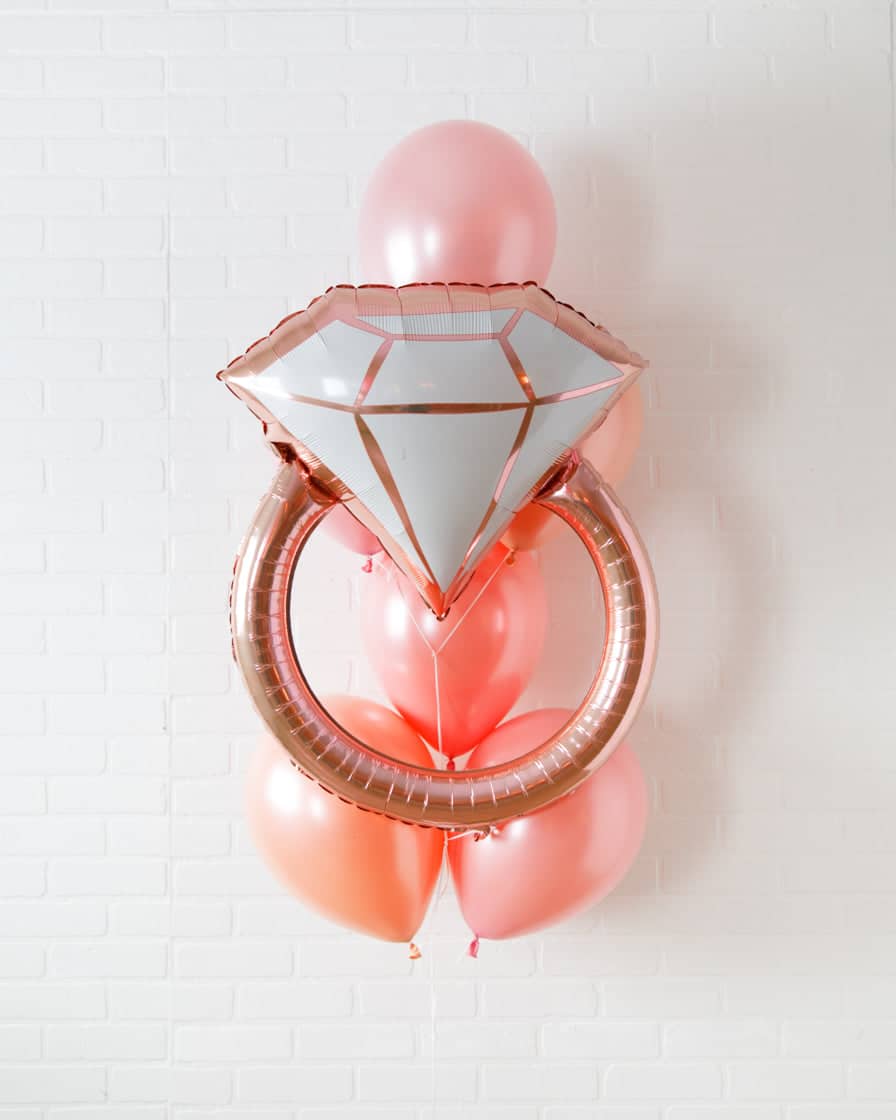 Rosé Bubbles – Balloons with Ring Foil – bouquet of 7 | Rental Rosé Bubbles – Balloons with Ring Foil – bouquet of 7 | Rental