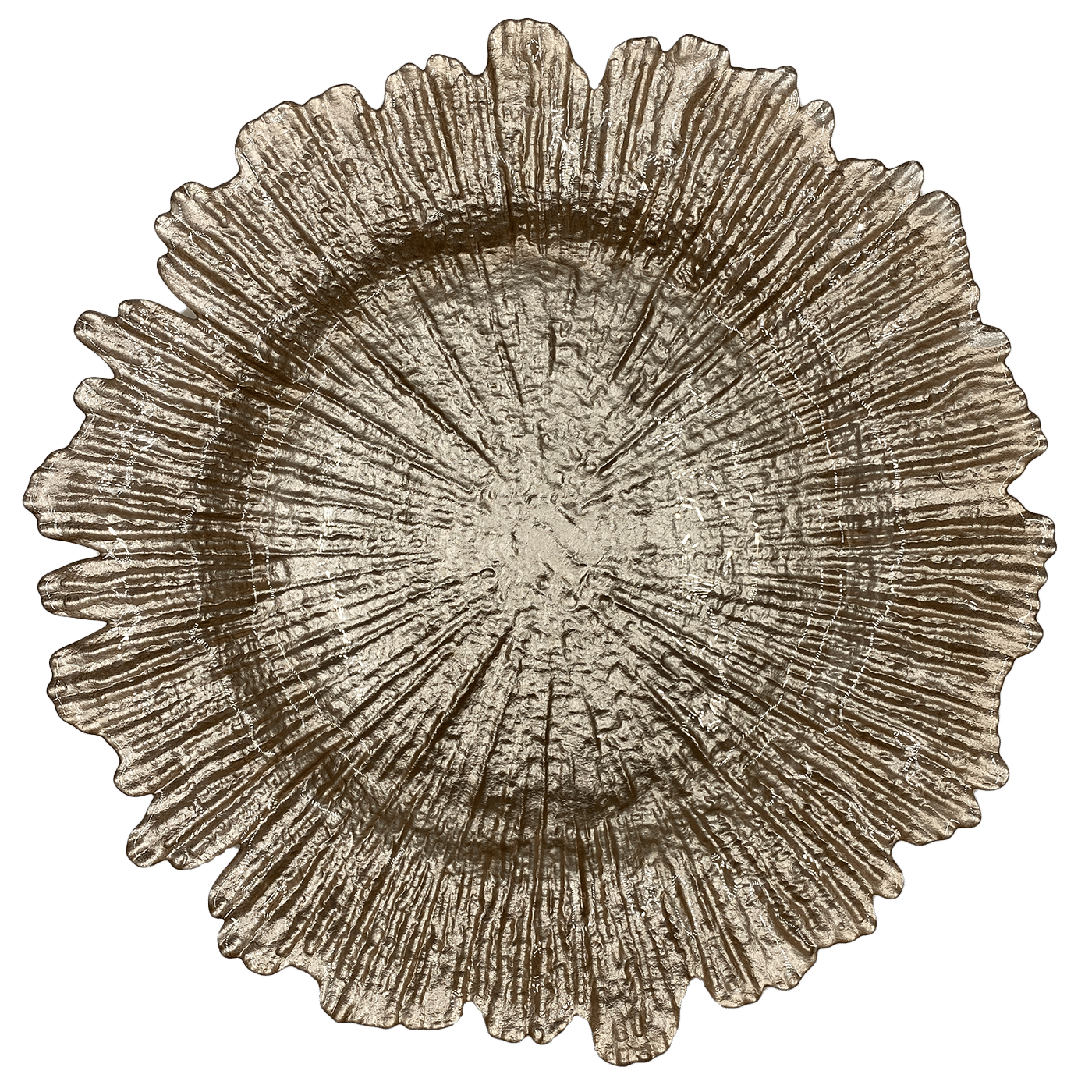 Reef – Glass Charger Plate in Champagne (Item # 0126) | Rental