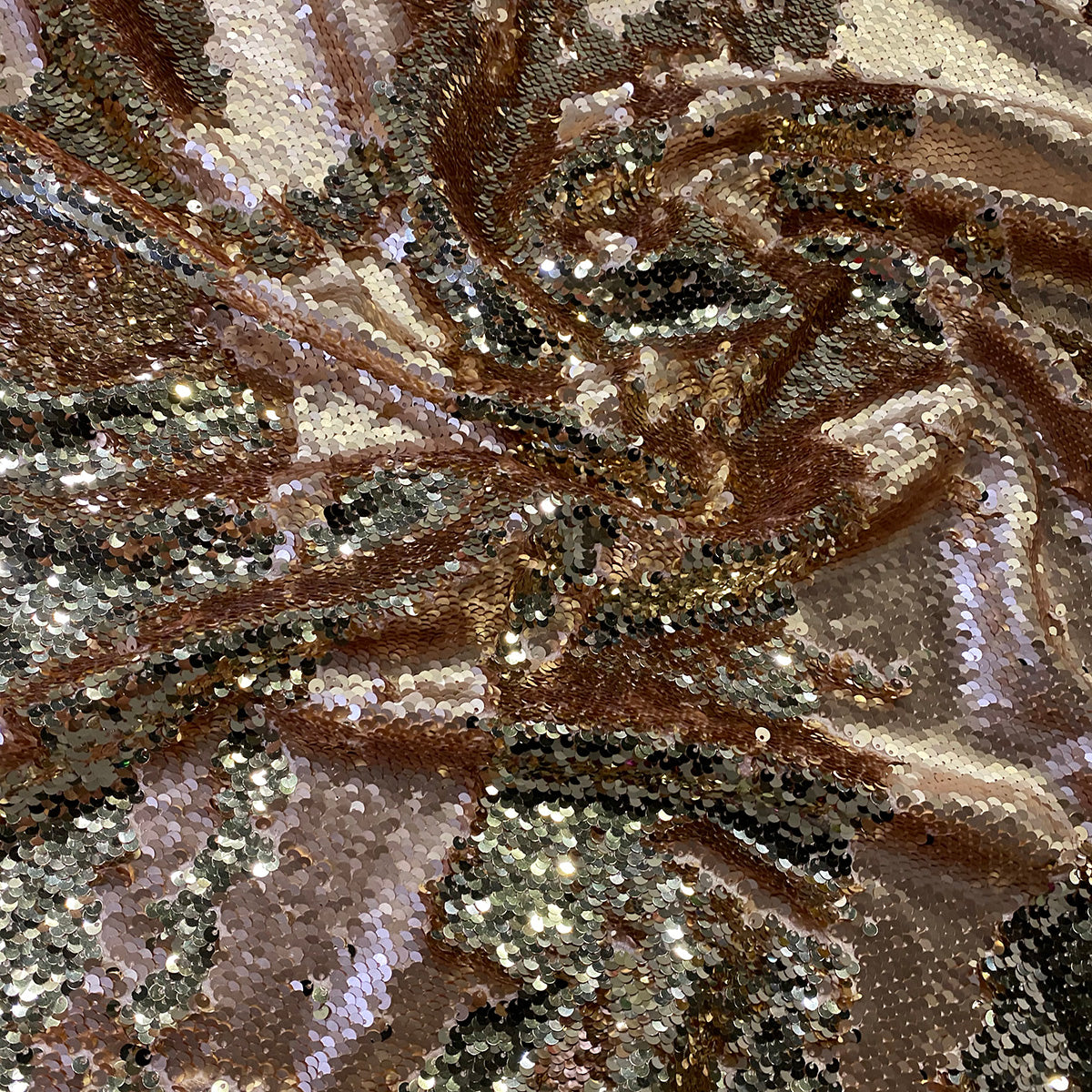 Two-Tone Sequins Wholesale Fabric in Blush and Champagne | Rental Two-Tone Sequins Wholesale Fabric in Blush and Champagne | Rental