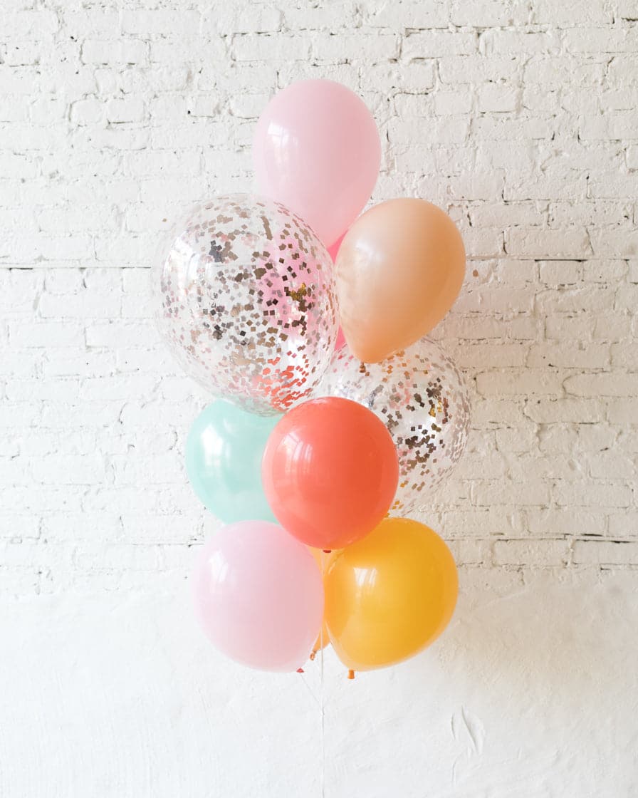 Colorful Bloom – Confetti and 11in Balloons – bouquet of 10 | Purchase Colorful Bloom – Confetti and 11in Balloons – bouquet of 10 | Purchase