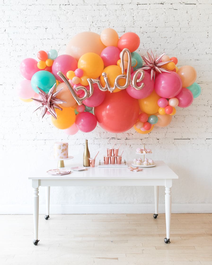 Colorful Bloom – BRIDE Backdrop Balloon Garland Install Piece | Rental Colorful Bloom – BRIDE Backdrop Balloon Garland Install Piece | Rental
