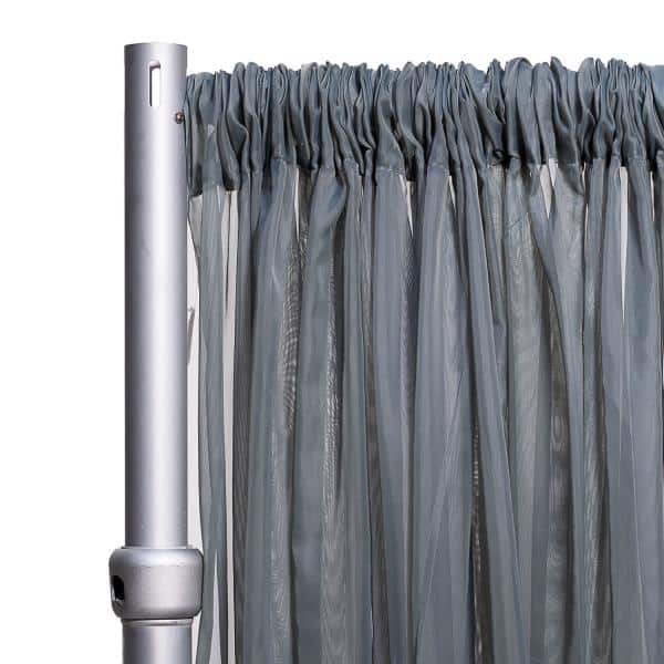 *FR* 10ft Wide Sheer Voile Curtain Panel by Eastern Mills w/ 4″ Pockets – Silver | Rental *FR* 10ft Wide Sheer Voile Curtain Panel by Eastern Mills w/ 4″ Pockets – Silver | Rental