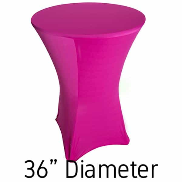 200 GSM Grade A Quality Spandex Hi-Boy Table Cover – Fuchsia – Cocktail Table – 36″ Diameter | Rental 200 GSM Grade A Quality Spandex Hi-Boy Table Cover – Fuchsia – Cocktail Table – 36″ Diameter | Rental