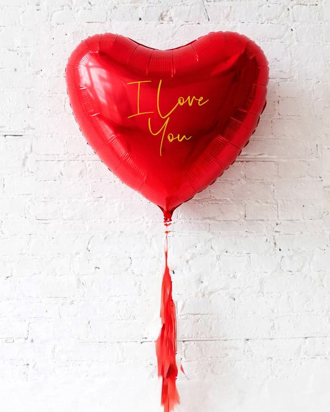 36in Universal “I love You” Heart Foil Balloon and Tassel | Purchase
