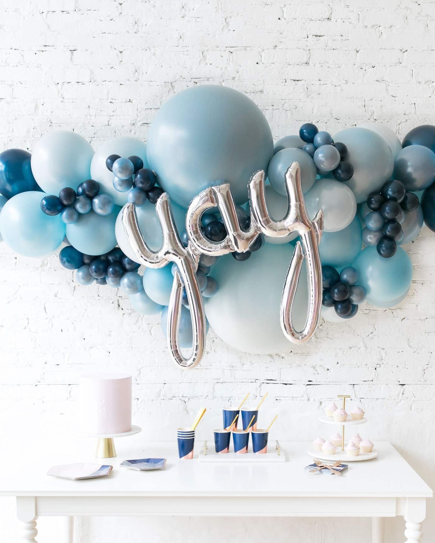 Soft Blue Palette YAY Balloon Garland | Rental Soft Blue Palette YAY Balloon Garland | Rental