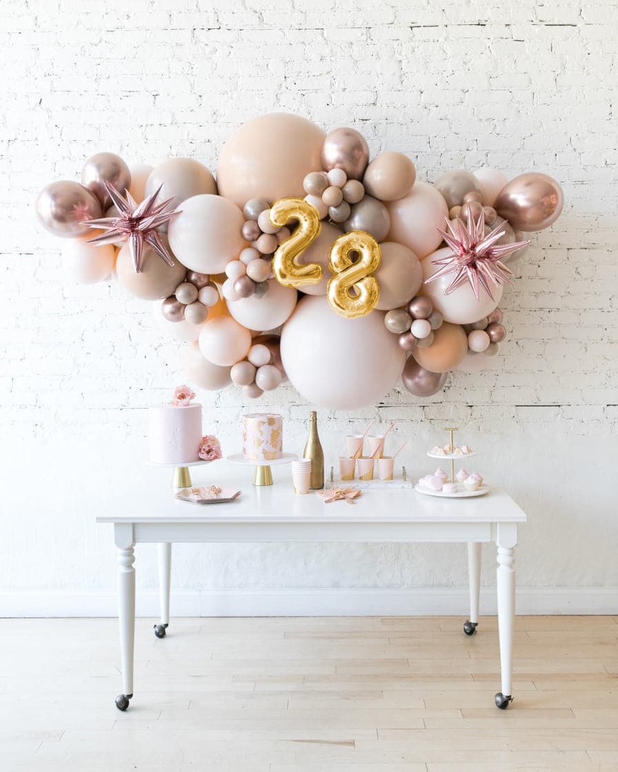 Glam Tan – Number Backdrop Balloon Garland Install Piece | Rental Glam Tan – Number Backdrop Balloon Garland Install Piece | Rental