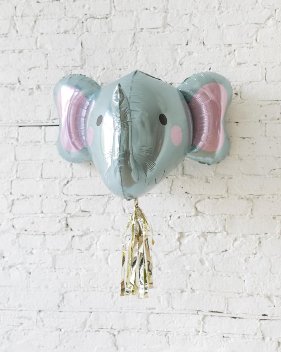 GIFT-34in 3D Elephant Foil Balloon and Gold Skirt | Rental GIFT-34in 3D Elephant Foil Balloon and Gold Skirt | Rental