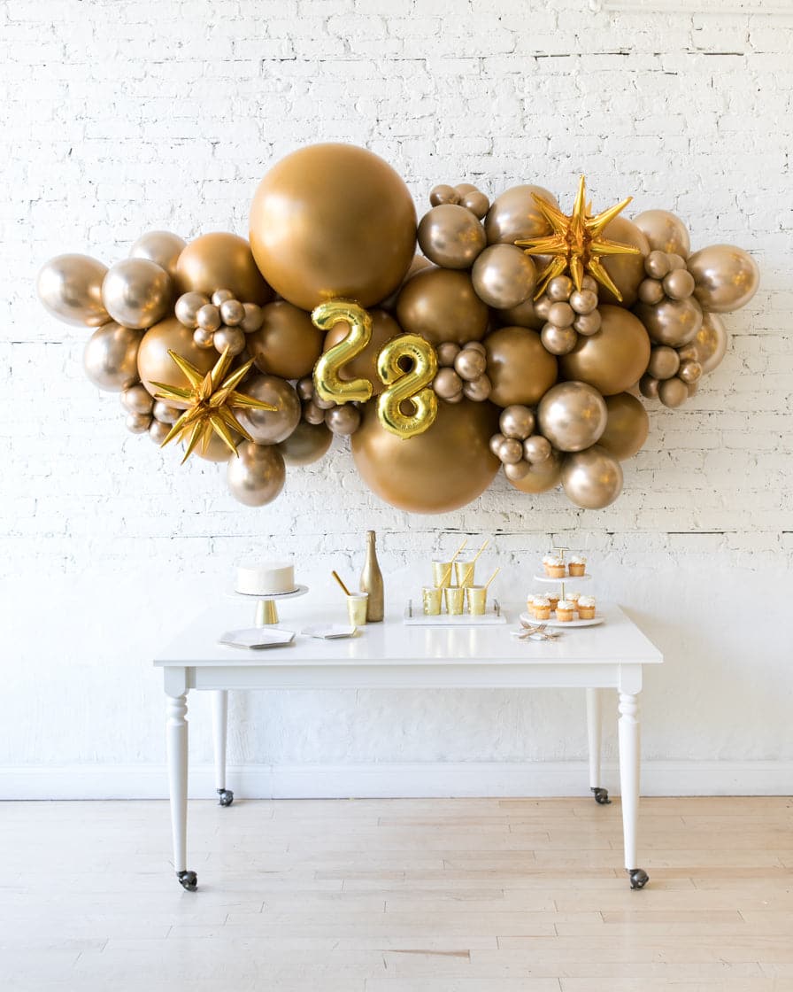 Golden – Number Backdrop Balloon Garland Install Piece | Rental Golden – Number Backdrop Balloon Garland Install Piece | Rental