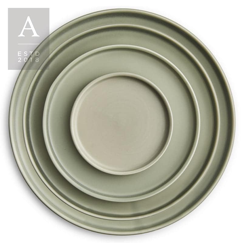KALEB FOREST GREY STONEWARE – Salad Plate – 8″ | Rental