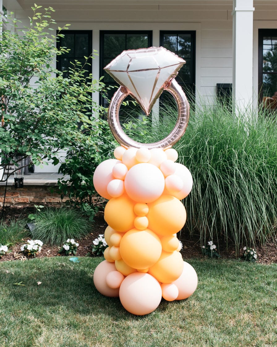 OUTDOOR – Bridal – Balloon Column with Diamond Ring Foil – 4ft | Rental OUTDOOR – Bridal – Balloon Column with Diamond Ring Foil – 4ft | Rental