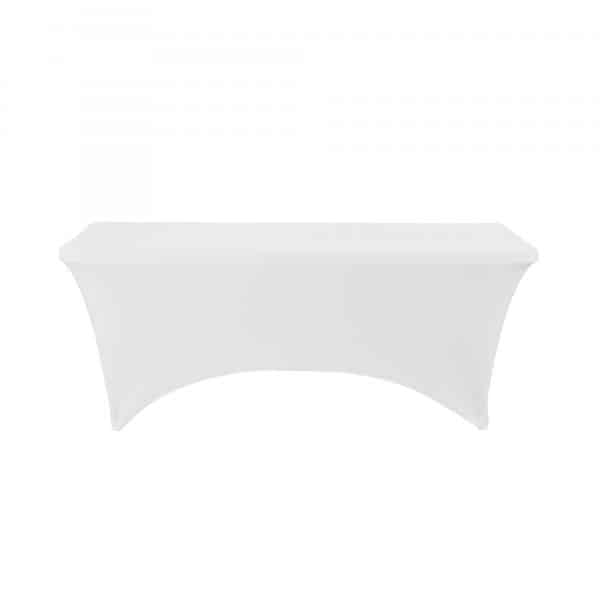 Decostar™ Spandex Table Covers 8′ – White | Rental Decostar™ Spandex Table Covers 8′ – White | Rental