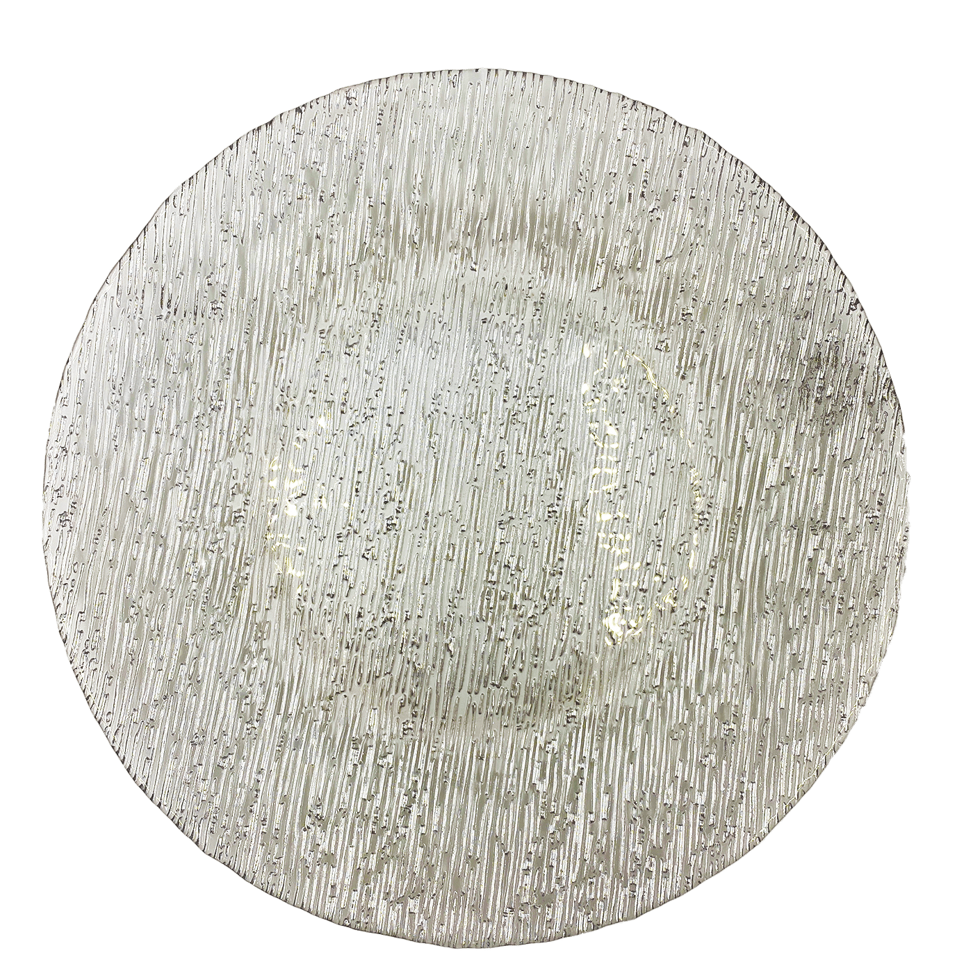 Static – Glass Charger Plate in Silver (Item # 0290) | Rental