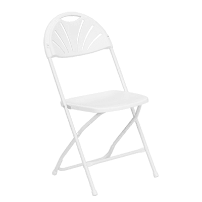 Feather XT™ Heavy Duty Plastic Folding Chair with Fan Back – White 440 lb Capacity | Rental Feather XT™ Heavy Duty Plastic Folding Chair with Fan Back – White 440 lb Capacity | Rental