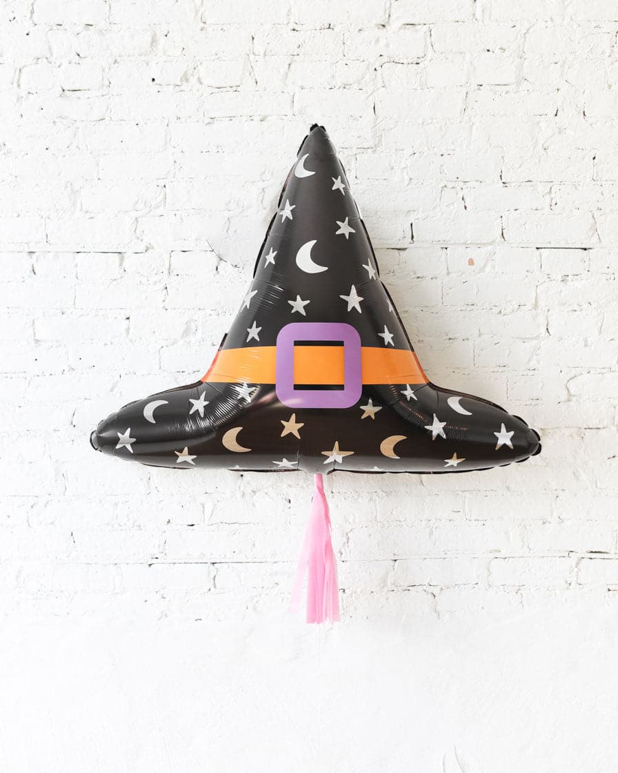 39in Witch Hat Foil Balloon with Pink Skirt | Purchase