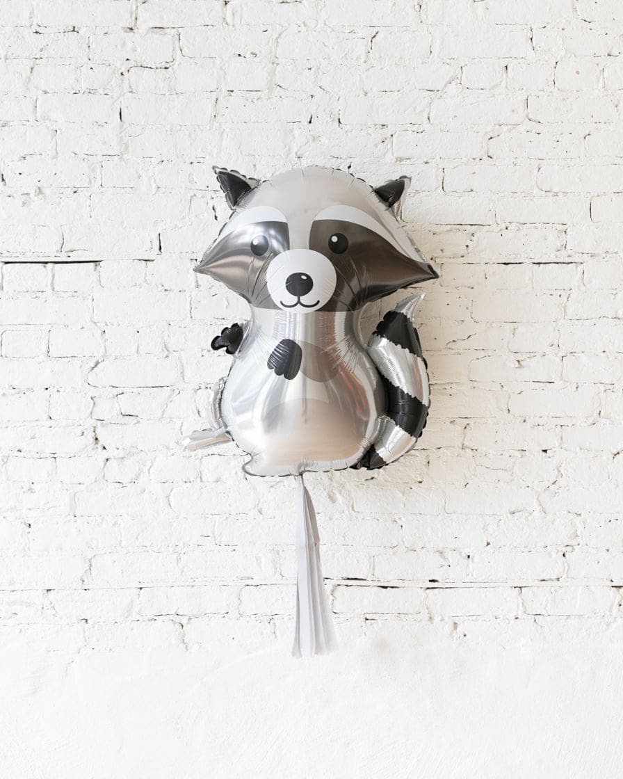 GIFT-36in Racoon Foil Balloon and Grey Skirt | Rental GIFT-36in Racoon Foil Balloon and Grey Skirt | Rental