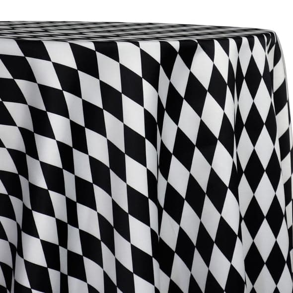 Harlequin Print (Lamour) Table Linen in Black | Rental