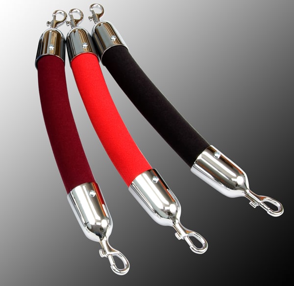 Velour Stanchion Roping W/ Hook Ends – Variety of Finishes and Colors | Rental