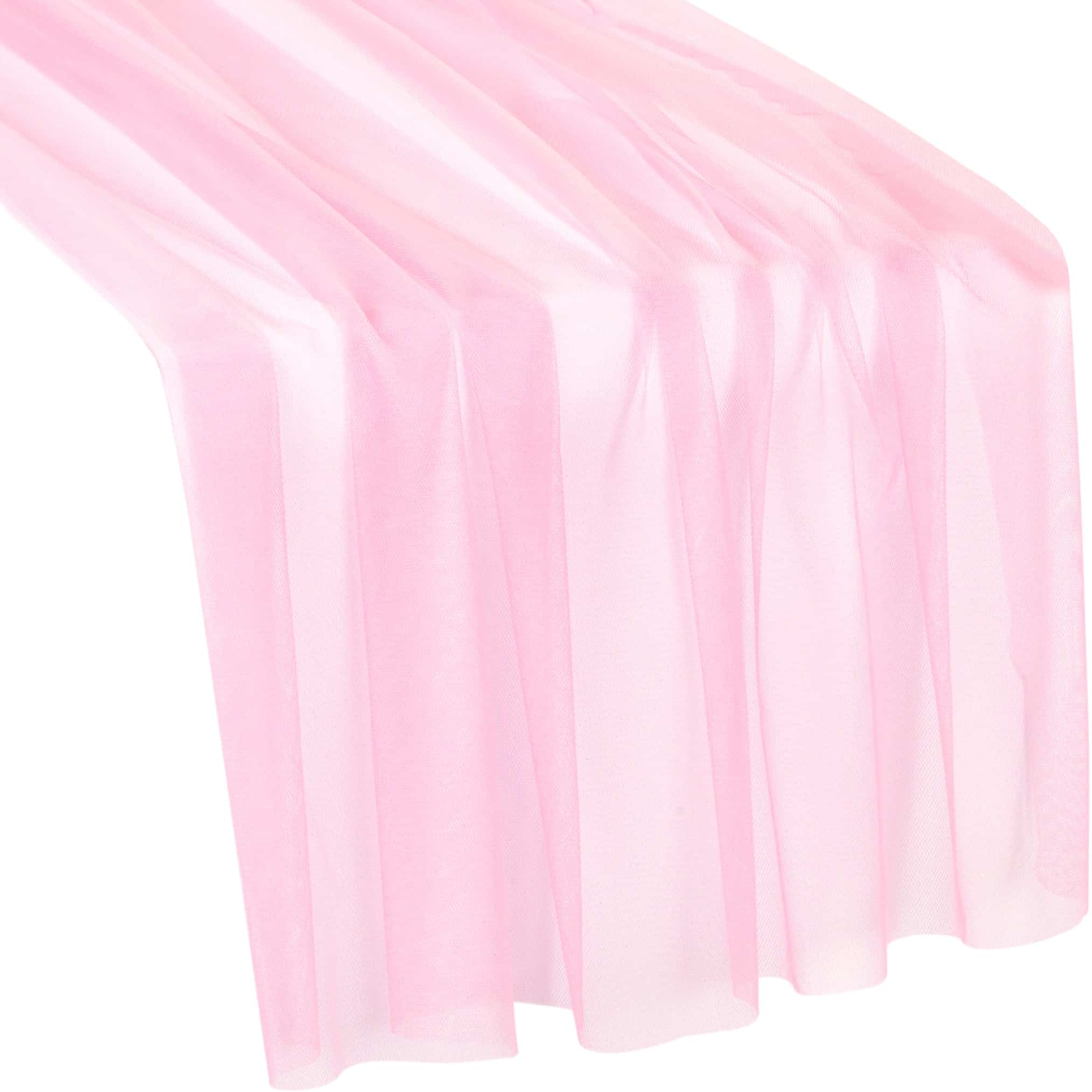 Soft Tulle Table Runner Extra Long 30″ x 16ft – Pink | Rental Soft Tulle Table Runner Extra Long 30″ x 16ft – Pink | Rental