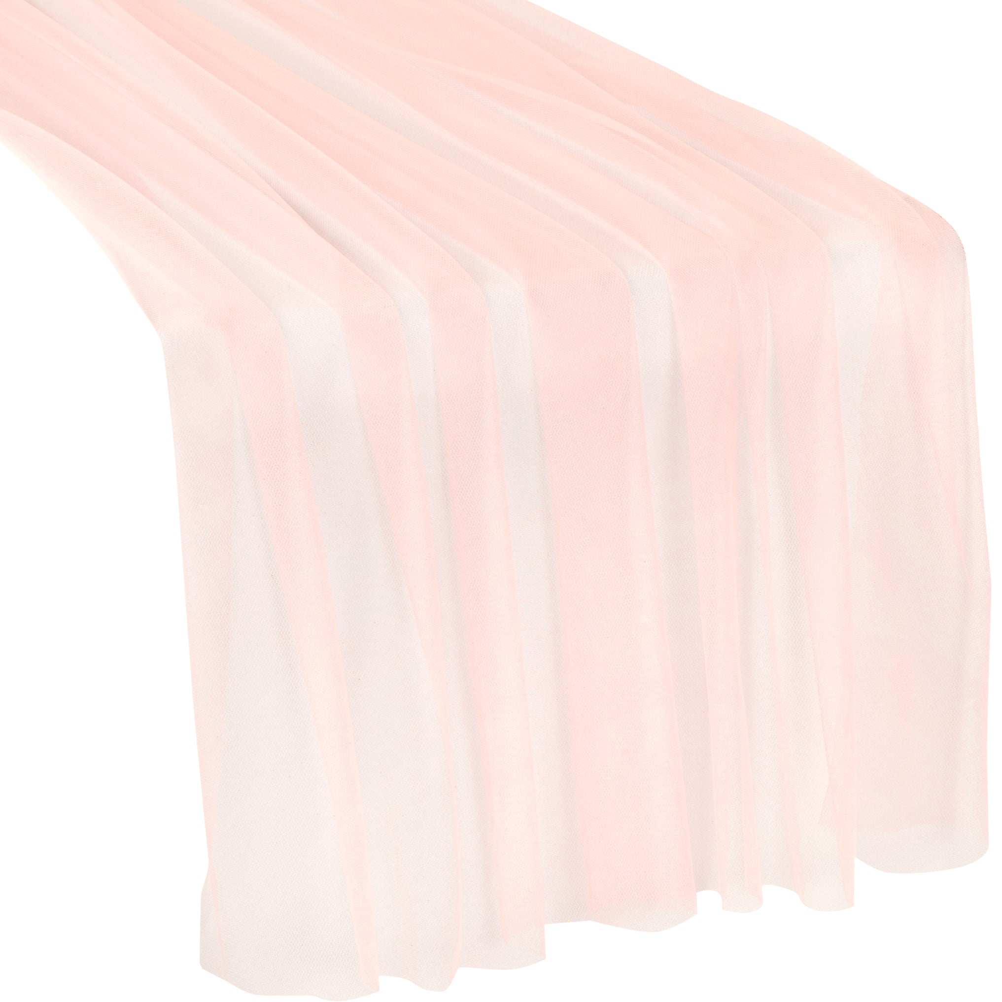 Soft Tulle Table Runner Extra Long 30″ x 16ft – Blush | Rental Soft Tulle Table Runner Extra Long 30″ x 16ft – Blush | Rental
