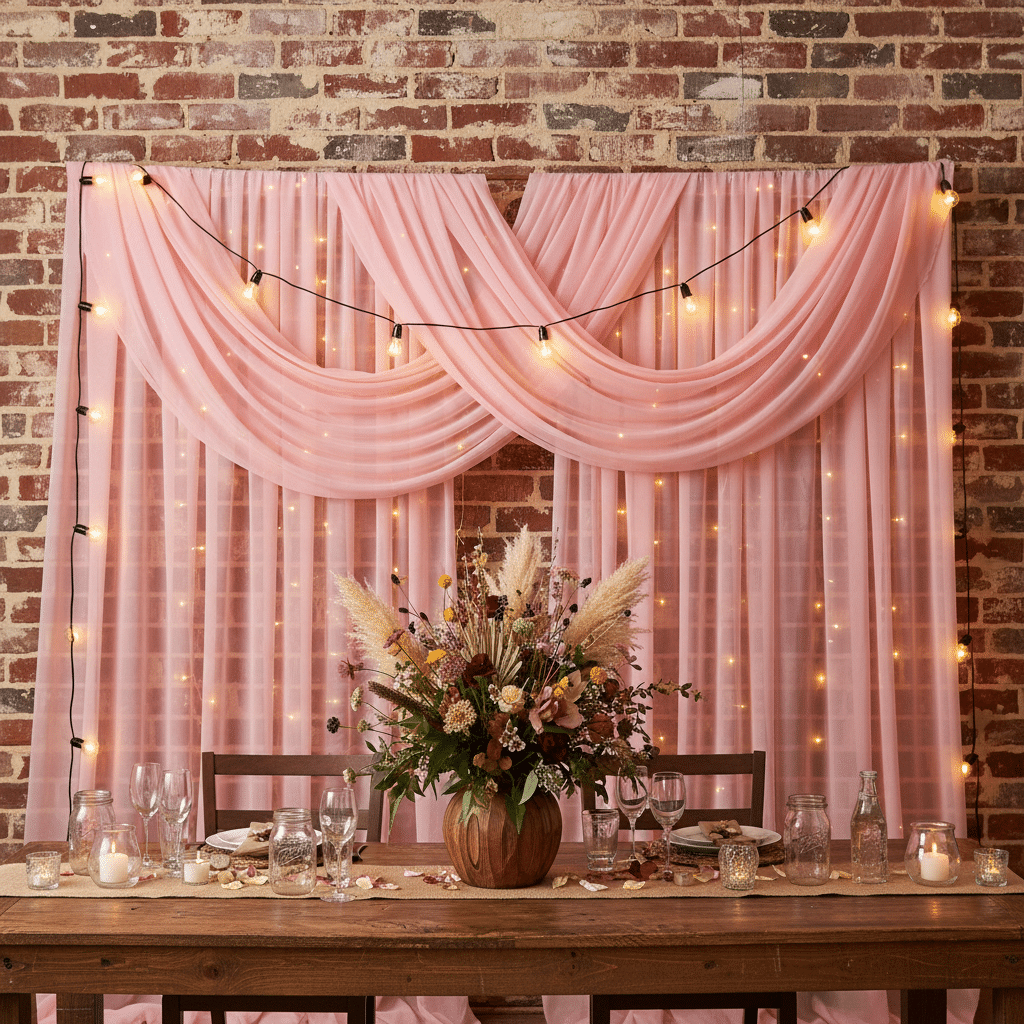 10 yards x 118″ Flame Retardant (FR) Voile Sheer Fabric Roll/Bolt – Pink | Rental