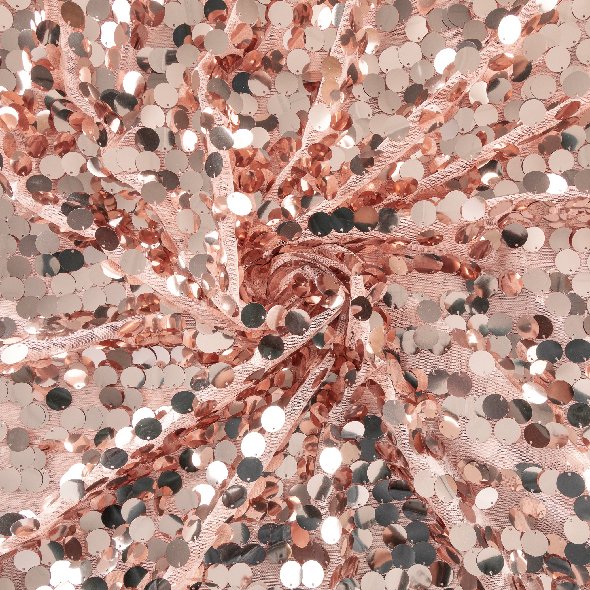 10 yards Large Payette Sequins Fabric Bolt – Blush/Rose Gold | Rental